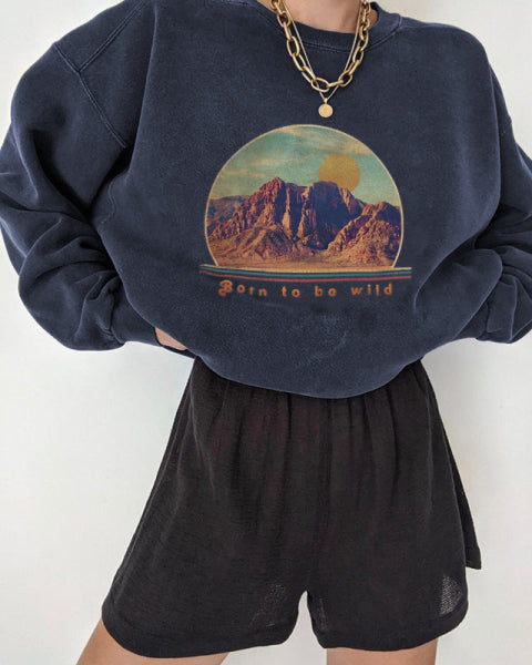Canyon Letter Print All-match Casual Loose Sweatshirt