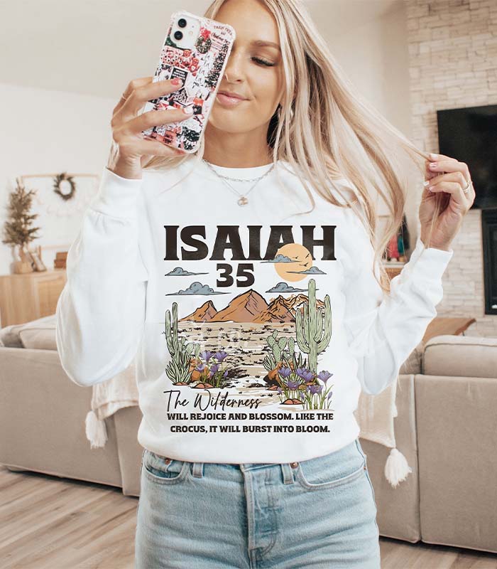Boho Faith Bible Verse Long Sleeve Sweatshirt