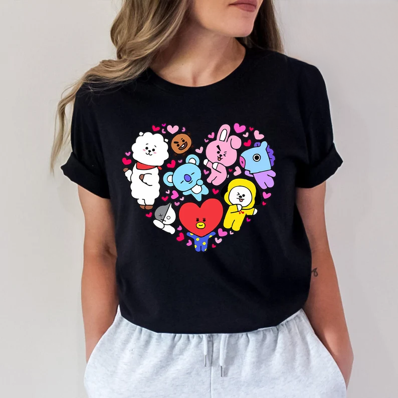 BT21 Heart Shirt, Bangtan Boy T-shirt
