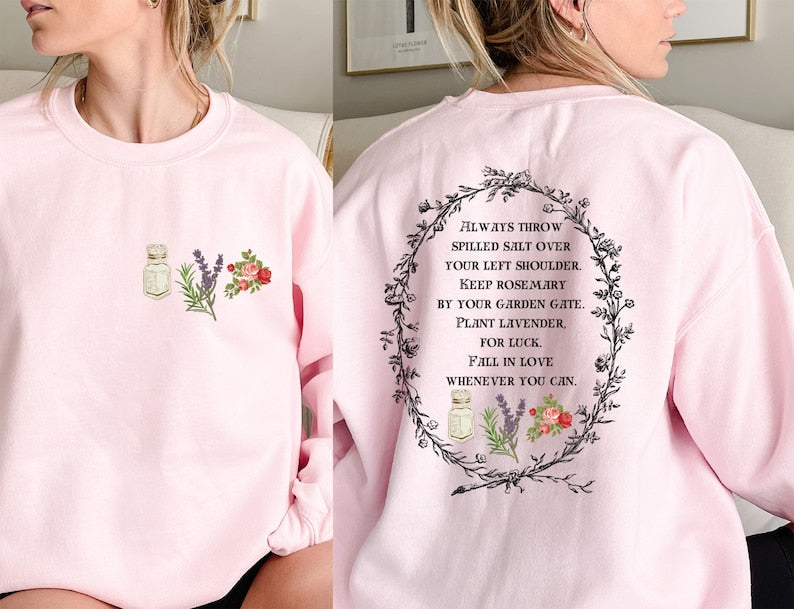 Salt Rosemary Lavender Love Magic Spell Sweatshirt