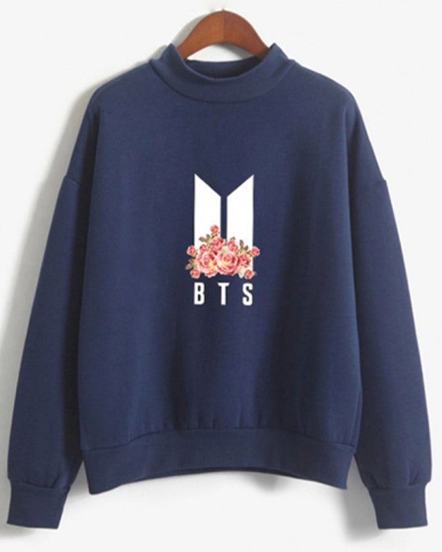 BTS Stylish Floral Printed Sweatshirt