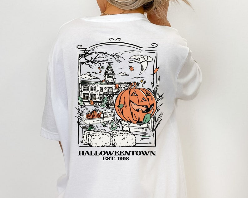 Halloween Town 1998 2 Sides Print T-shirt