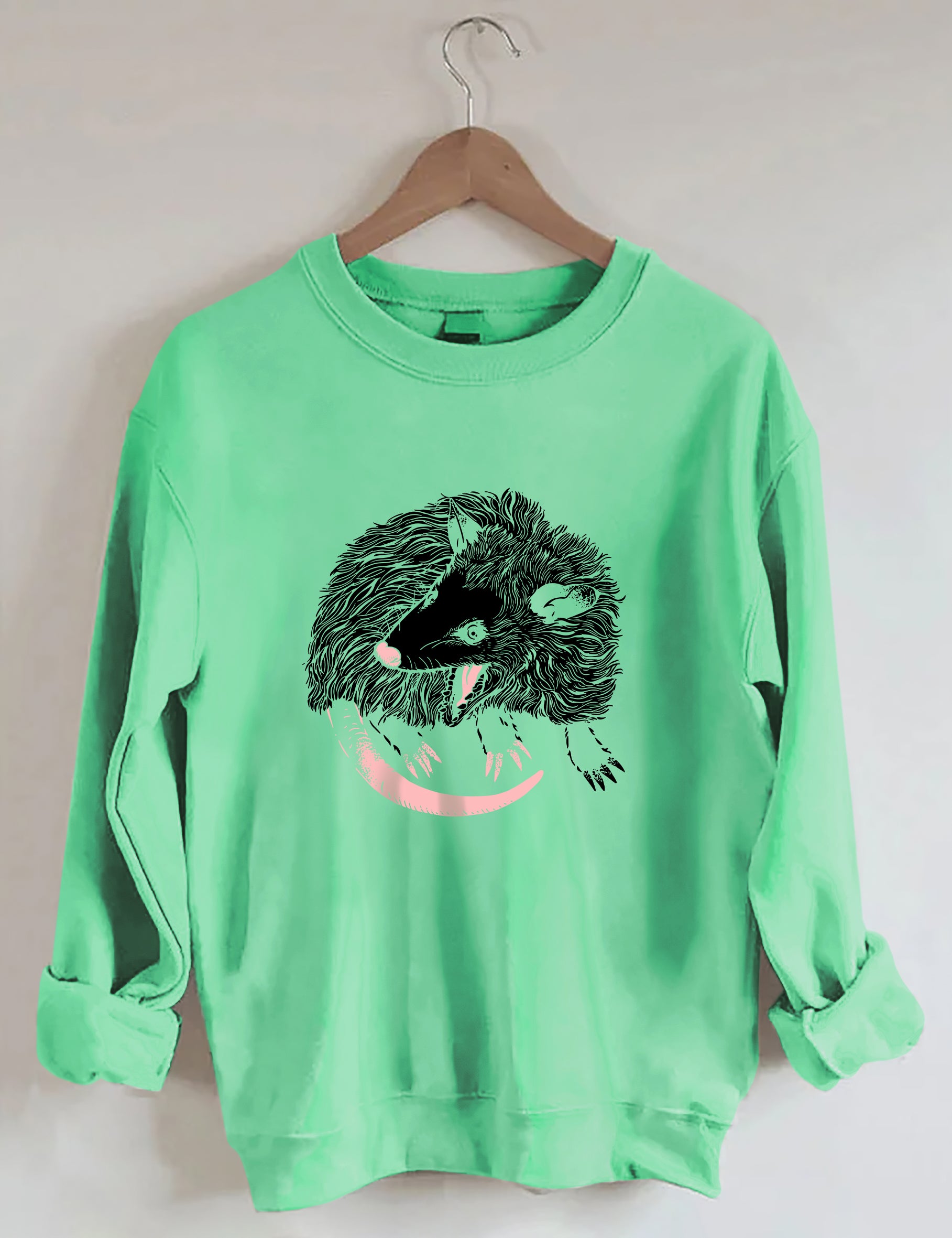 Opossum Print Casual Sweatshirt