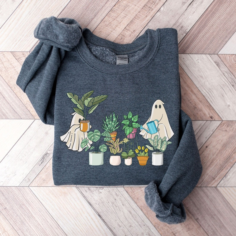 Halloween Ghost Plant Lady Sweatshirt