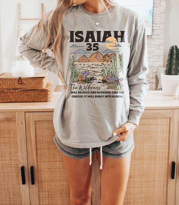 Boho Faith Bible Verse Long Sleeve Sweatshirt