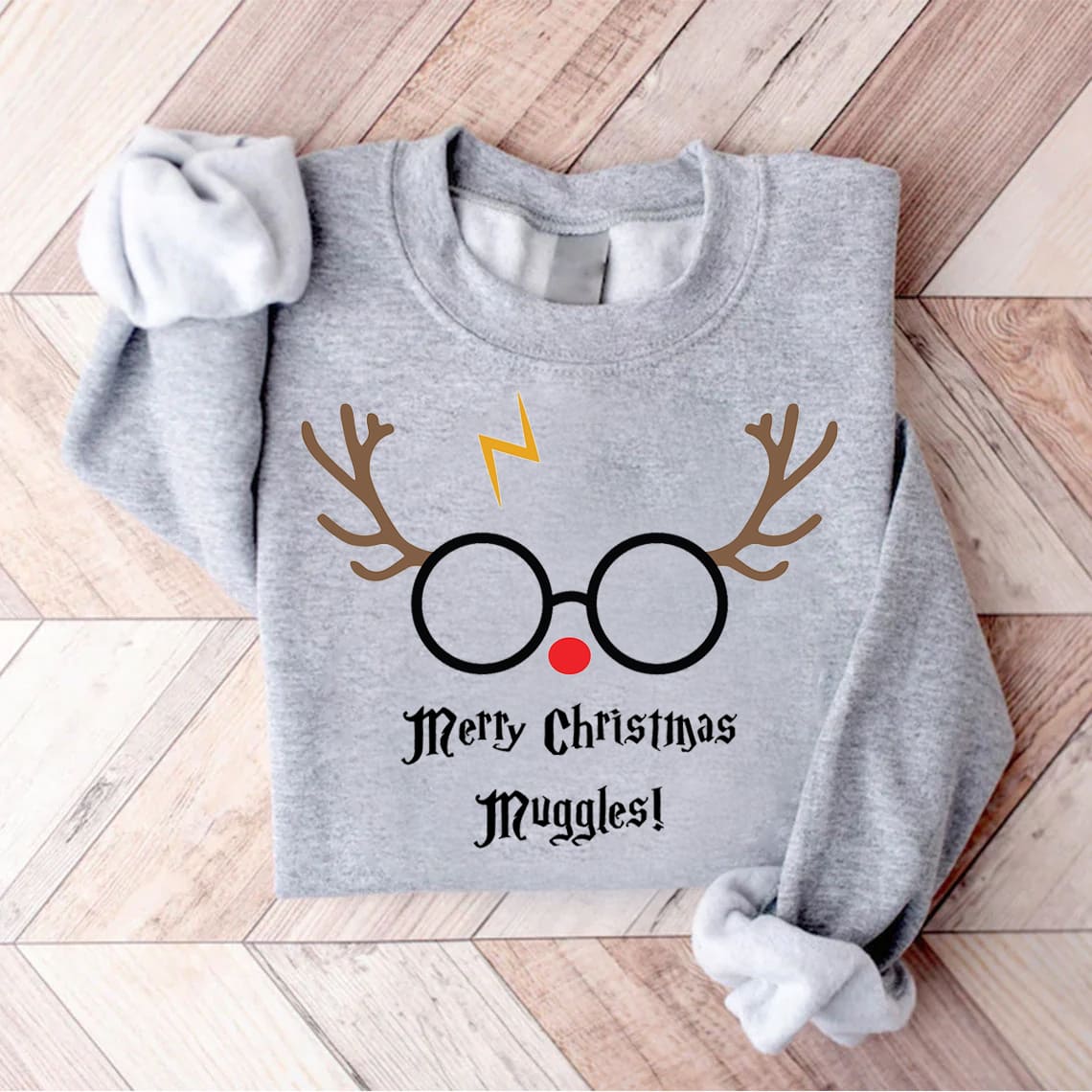 Merry Christmas Muggles Print Sweatshirt