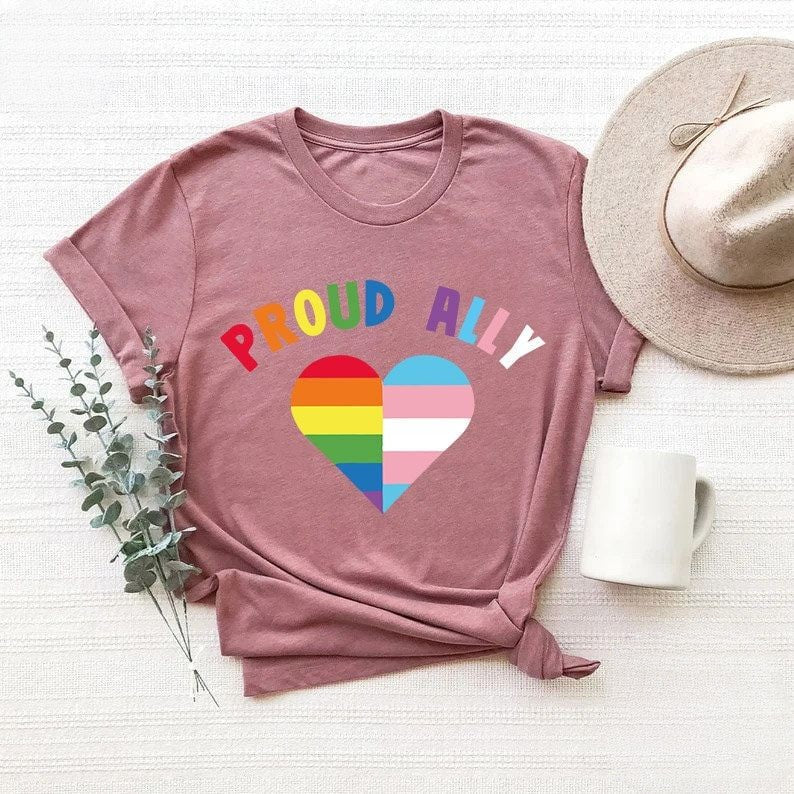 Pride Ally Heart Print T-shirt