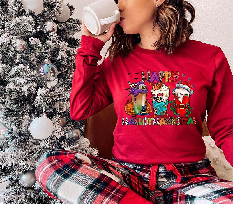 HalloThanksMas Holiday Season Sweatshirt