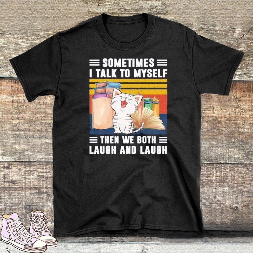 Books And Cats Letter Print T-shirt