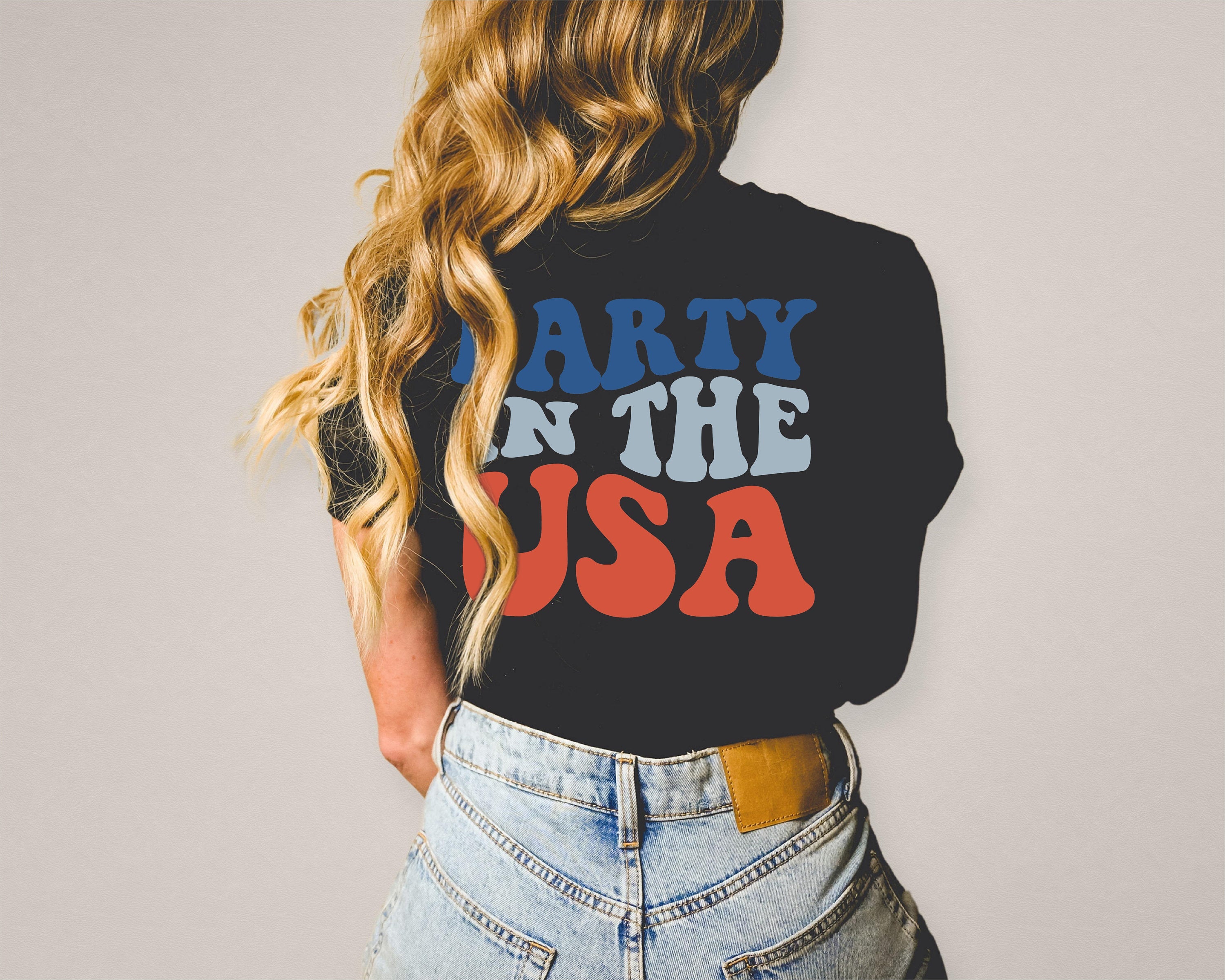 Party in the USA Letter Print T-shirt