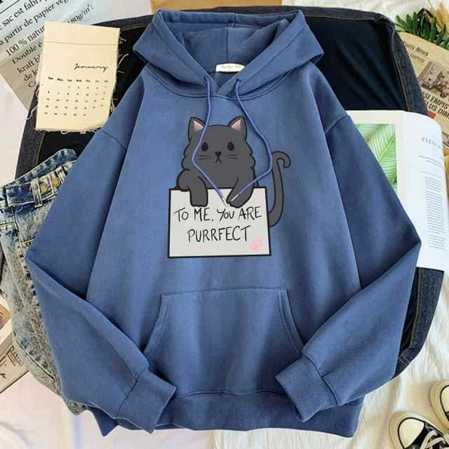 You Are Purrfect Cartoon Cute Cat Hoodie